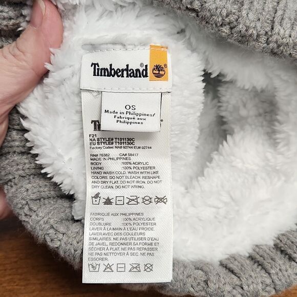 Timberland lined grey knitt hat. One size - Picture 3 of 4